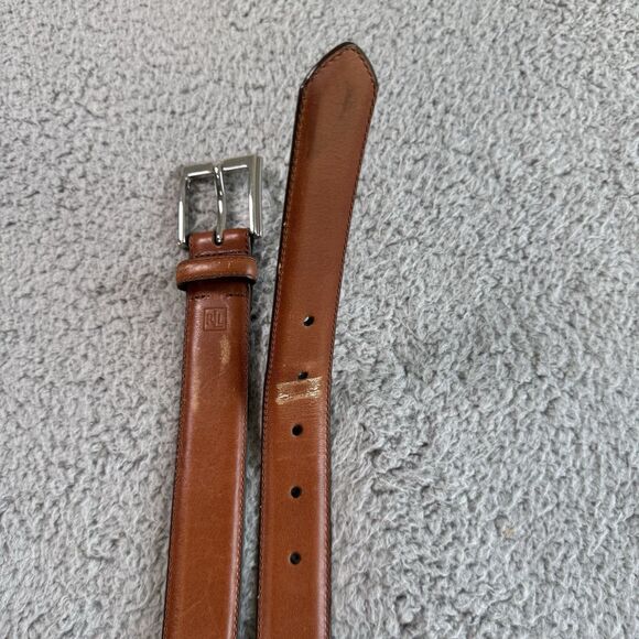 Lauren Ralph Lauren Brown Leather Belt Mens 36 Logo Basic - Picture 1 of 6
